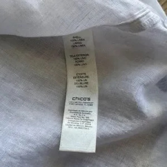 Chico’s Sleeveless Linen High-Low Tunic White | Button Down‎ Top Size 0 - Picture 5 of 15